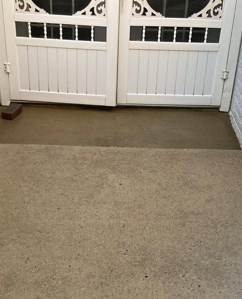 The same entry slab clean after washing