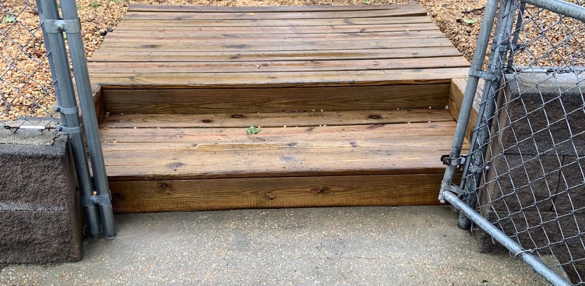 The same steps after washing, fresh brown wood